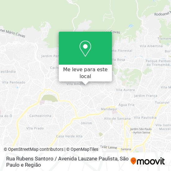 Rua Rubens Santoro / Avenida Lauzane Paulista mapa