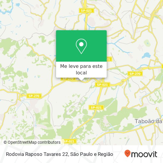 Rodovia Raposo Tavares 22 mapa