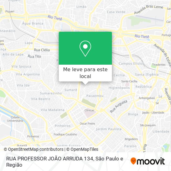 RUA PROFESSOR JOÃO ARRUDA 134 mapa