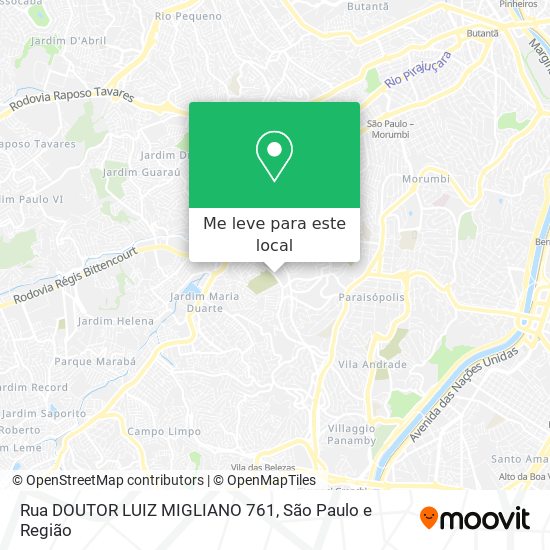 Rua DOUTOR LUIZ MIGLIANO 761 mapa