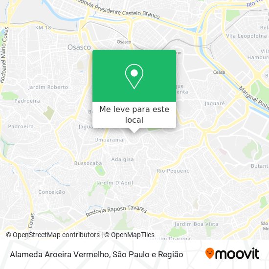 Alameda Aroeira Vermelho mapa