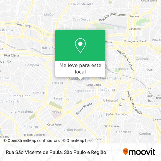 Rua São Vicente de Paula mapa