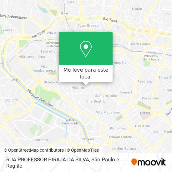 RUA PROFESSOR PIRAJA DA SILVA mapa