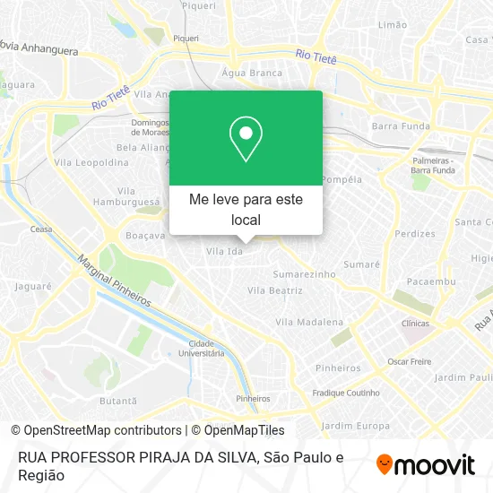 RUA PROFESSOR PIRAJA DA SILVA mapa