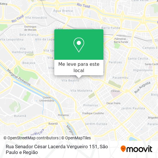 Rua Senador César Lacerda Vergueiro 151 mapa