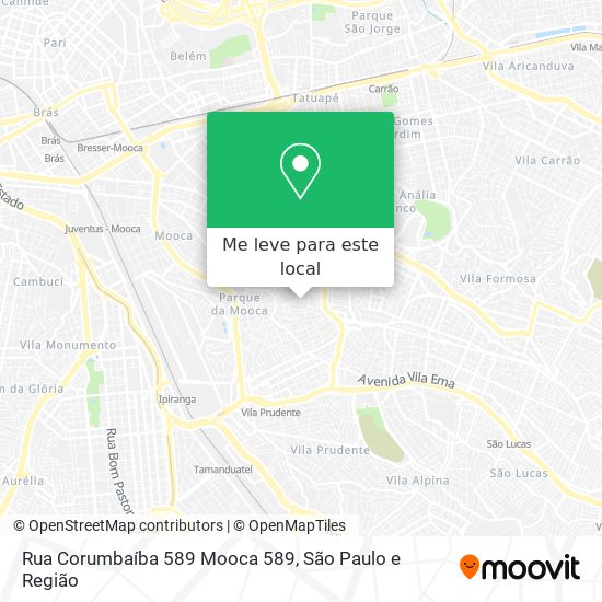 Rua Corumbaíba  589  Mooca 589 mapa