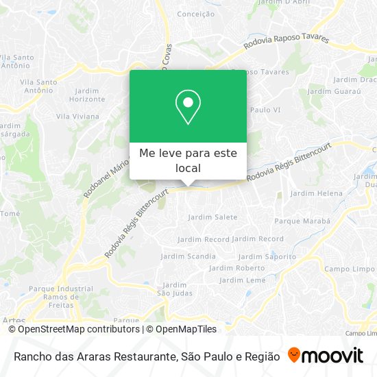 Rancho das Araras Restaurante mapa