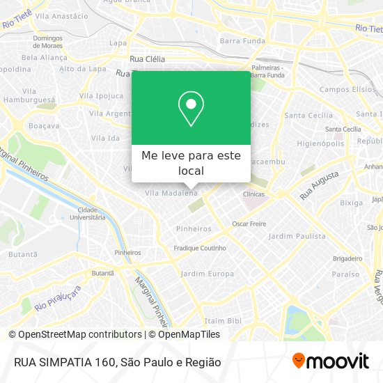 RUA SIMPATIA 160 mapa