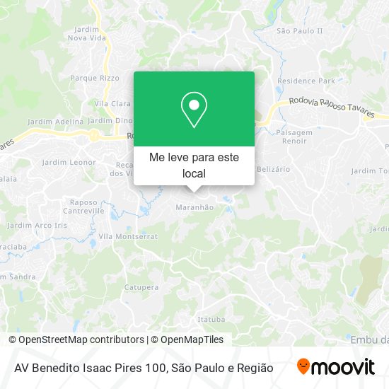 AV Benedito Isaac Pires 100 mapa