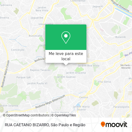 RUA CAETANO BIZARRO mapa