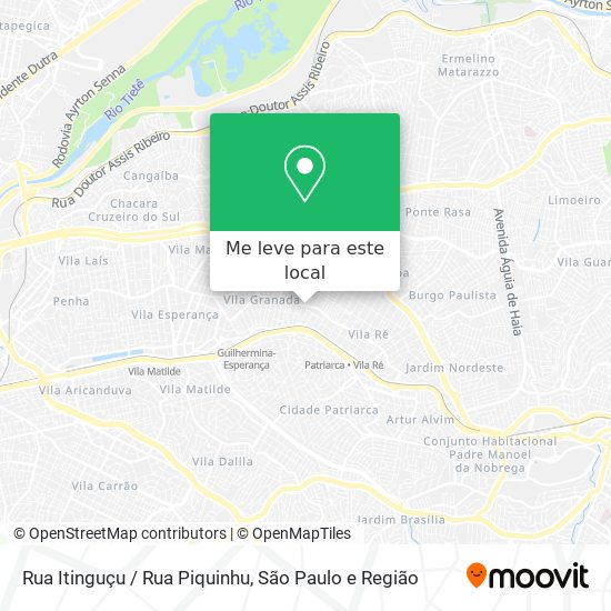 Rua Itinguçu / Rua Piquinhu mapa