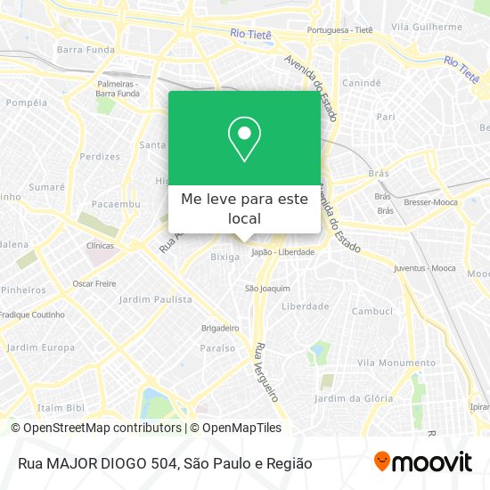 Rua MAJOR DIOGO 504 mapa