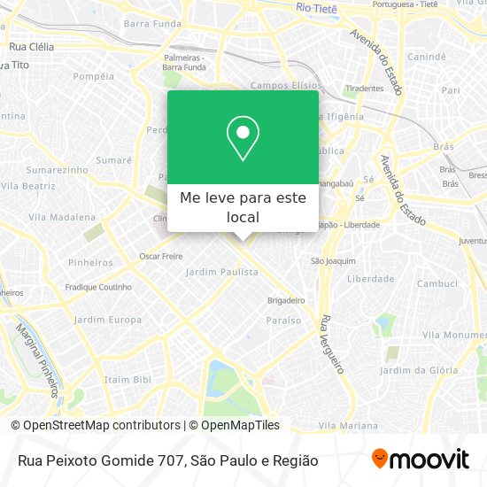 Rua Peixoto Gomide  707 mapa