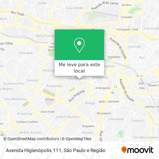 Avenida Higienópolis 111 mapa