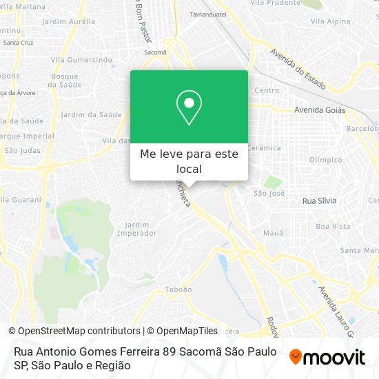 Rua Antonio Gomes Ferreira  89   Sacomã São Paulo SP mapa