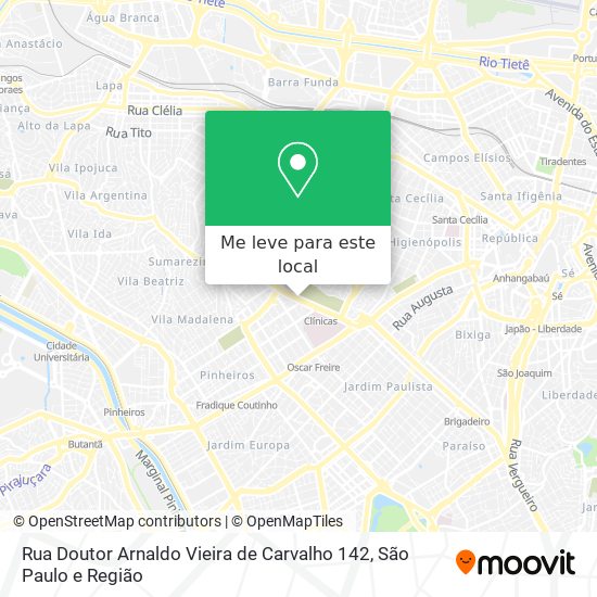 Rua Doutor Arnaldo Vieira de Carvalho 142 mapa