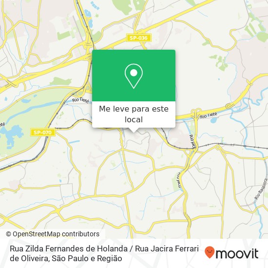 Rua Zilda Fernandes de Holanda / Rua Jacira Ferrari de Oliveira mapa