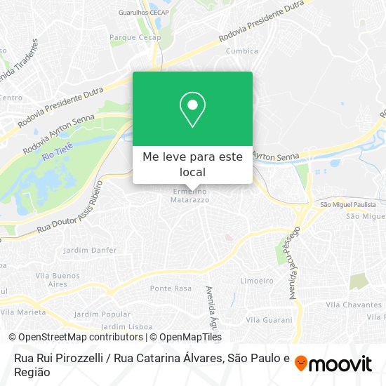 Rua Rui Pirozzelli / Rua Catarina Álvares mapa
