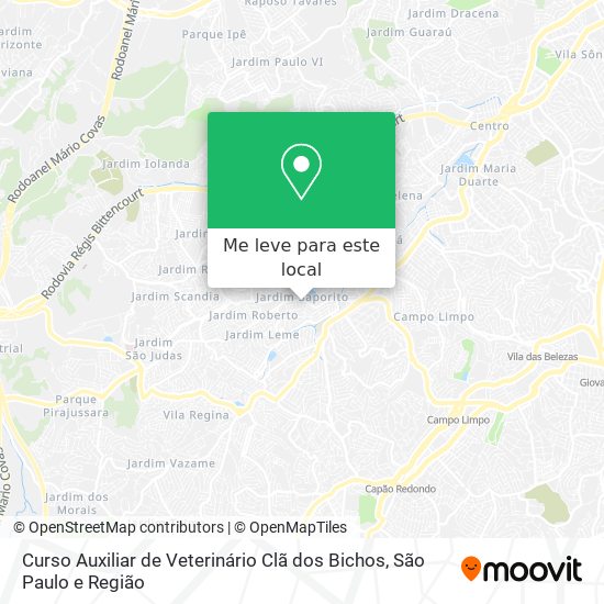 Curso Auxiliar de Veterinário Clã dos Bichos mapa