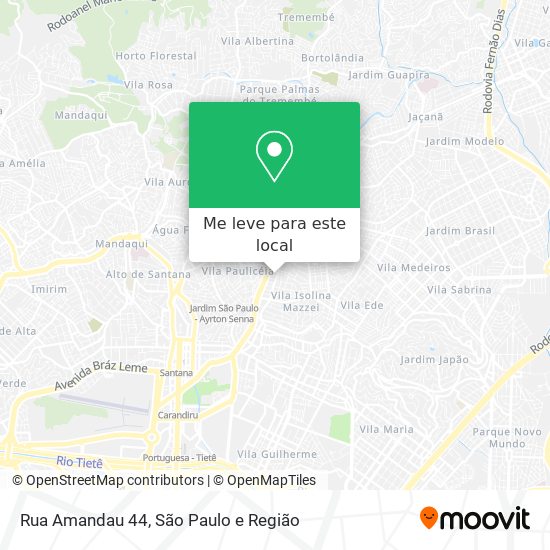 Rua Amandau 44 mapa