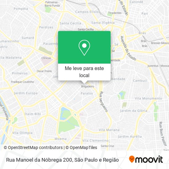 Rua Manoel da Nóbrega  200 mapa