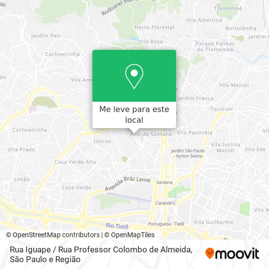 Rua Iguape / Rua Professor Colombo de Almeida mapa