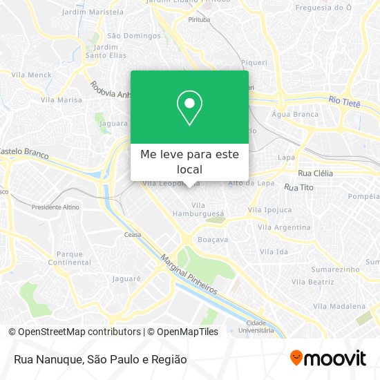Rua Nanuque mapa