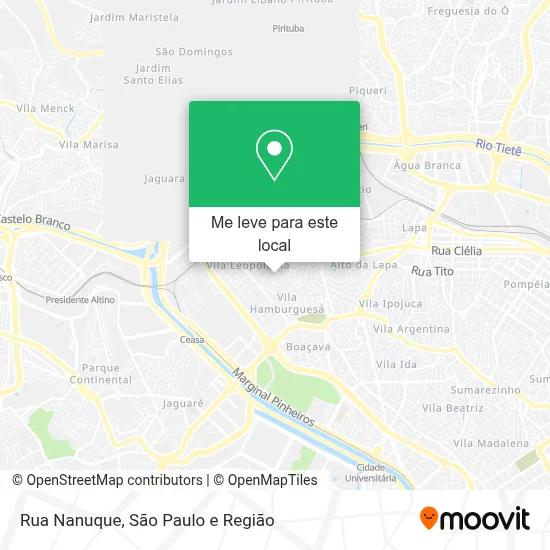 Rua Nanuque mapa