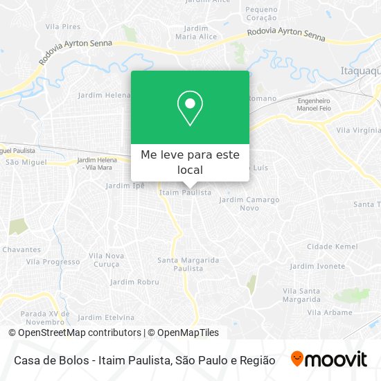 Casa de Bolos - Itaim Paulista mapa