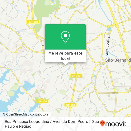 Rua Princesa Leopoldina / Avenida Dom Pedro I mapa