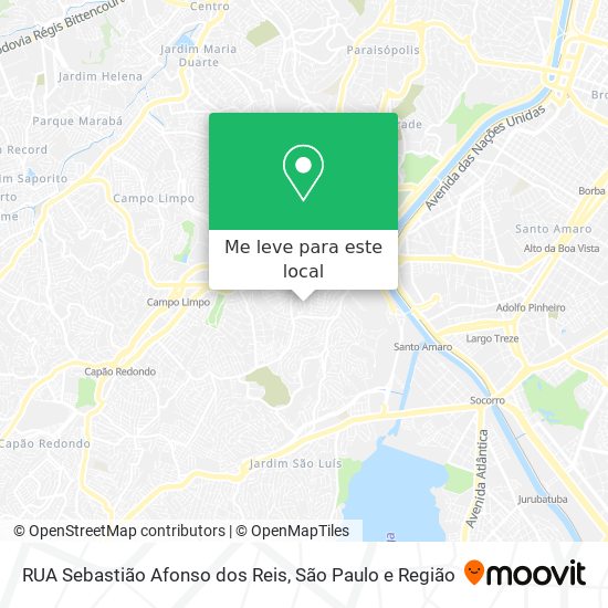 RUA Sebastião Afonso dos Reis mapa