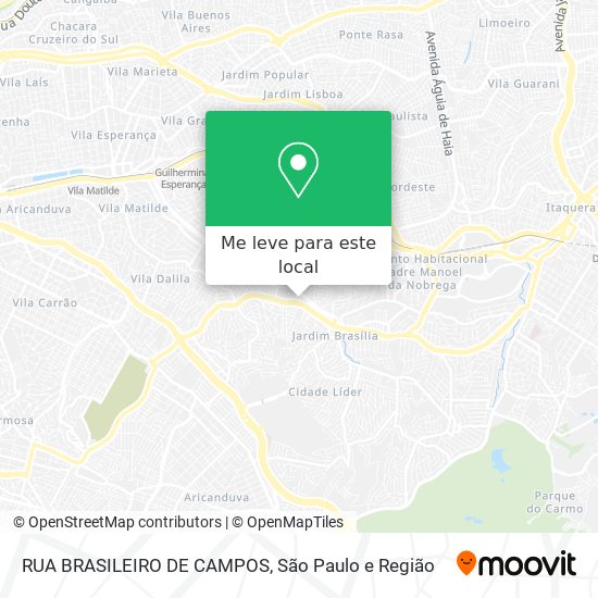 RUA BRASILEIRO DE CAMPOS mapa