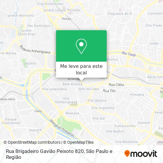 Rua Brigadeiro Gavião Peixoto  820 mapa