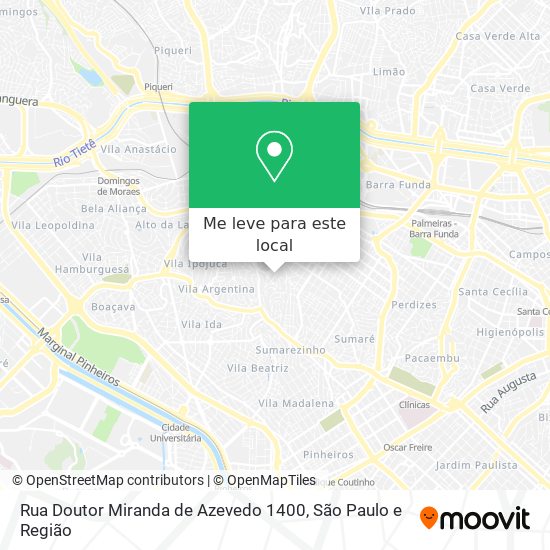 Rua Doutor Miranda de Azevedo 1400 mapa