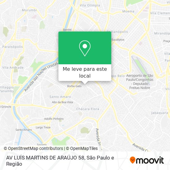 AV LUÍS MARTINS DE ARAÚJO 58 mapa