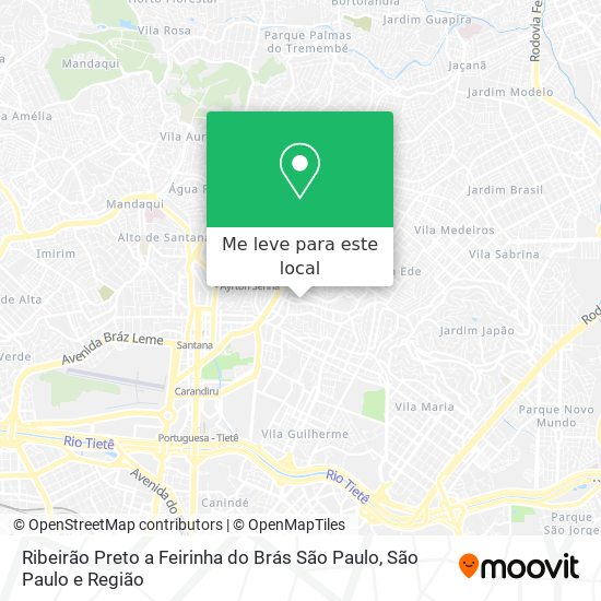 Ribeirão Preto a Feirinha do Brás São Paulo mapa