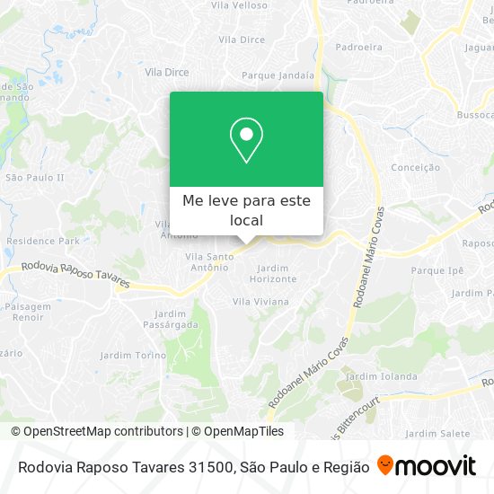 Rodovia Raposo Tavares 31500 mapa