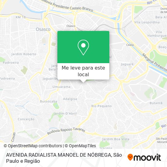 AVENIDA RADIALISTA MANOEL DE NÓBREGA mapa