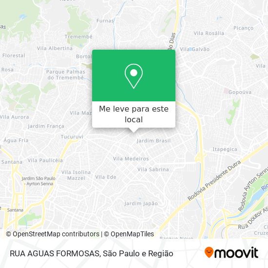 RUA AGUAS FORMOSAS mapa