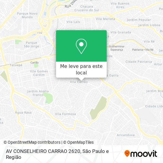 AV CONSELHEIRO CARRAO 2620 mapa