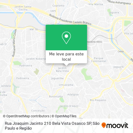 Rua Joaquim Jacinto  210   Bela Vista   Osasco   SP mapa