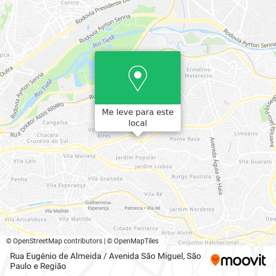 Rua Eugênio de Almeida / Avenida São Miguel mapa