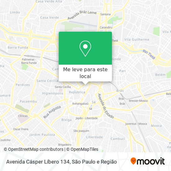 Avenida Cásper Líbero 134 mapa
