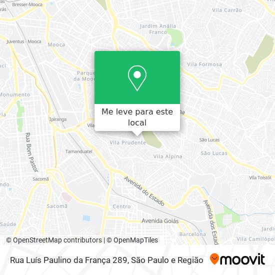 Rua Luís Paulino da França 289 mapa