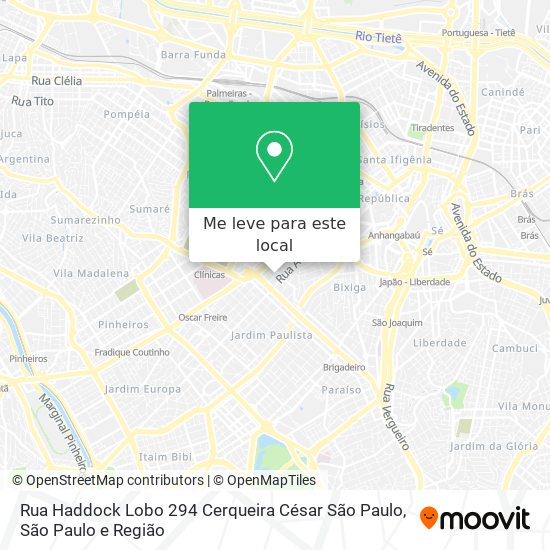 Rua Haddock Lobo  294   Cerqueira César  São Paulo mapa