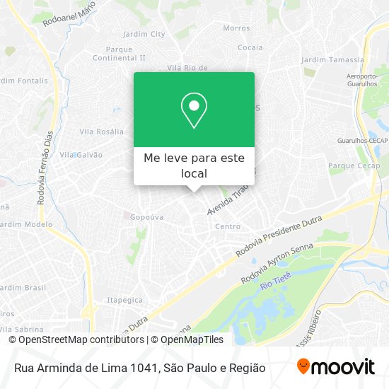 Rua Arminda de Lima 1041 mapa
