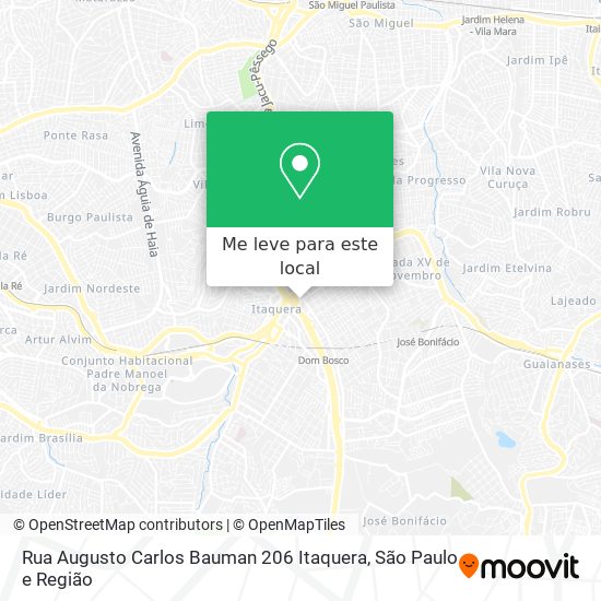 Rua Augusto Carlos Bauman  206   Itaquera mapa