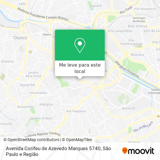 Avenida Corifeu de Azevedo Marques 5740 mapa
