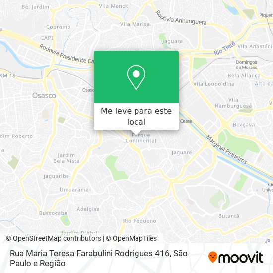 Rua Maria Teresa Farabulini Rodrigues 416 mapa