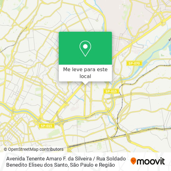 Avenida Tenente Amaro F. da Silveira / Rua Soldado Benedito Eliseu dos Santo mapa